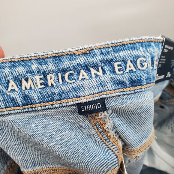 American Eagle Mom Jeans Denim Pant Women Size 12 Regular NWT Distressed Hi Rise - Picture 8 of 16